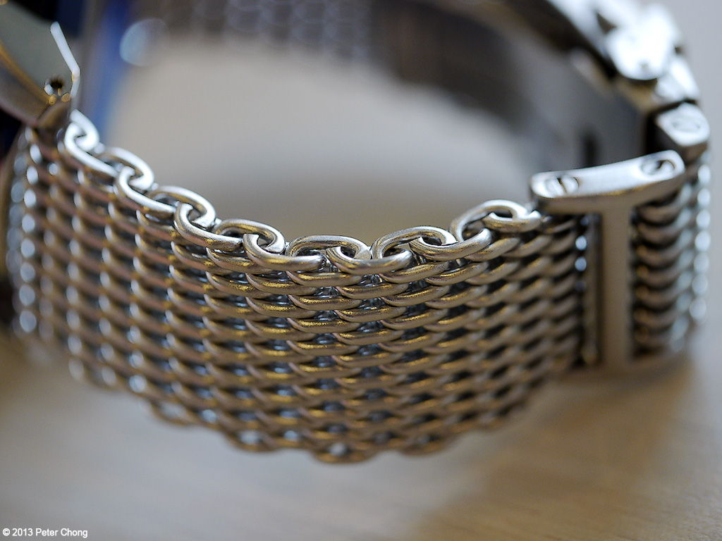 Third party stainless steel "shark mesh" bracelet.