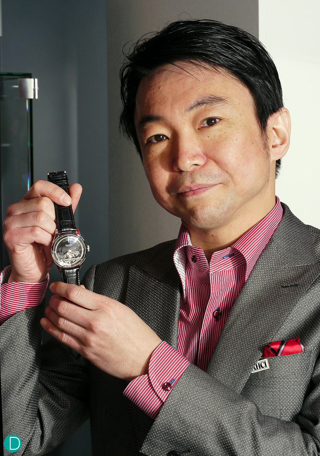 Hajime Asaoka, and his latest creation, a new tourbillon which is totally designed and made from ground up.