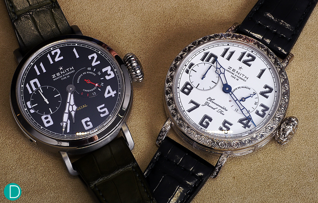 Pilot Type 20 Grand Feu and the regular d’Aéronef Type 20. The new Grand Feu has a case 60mm diameter, and the regular version "only" 48mm.