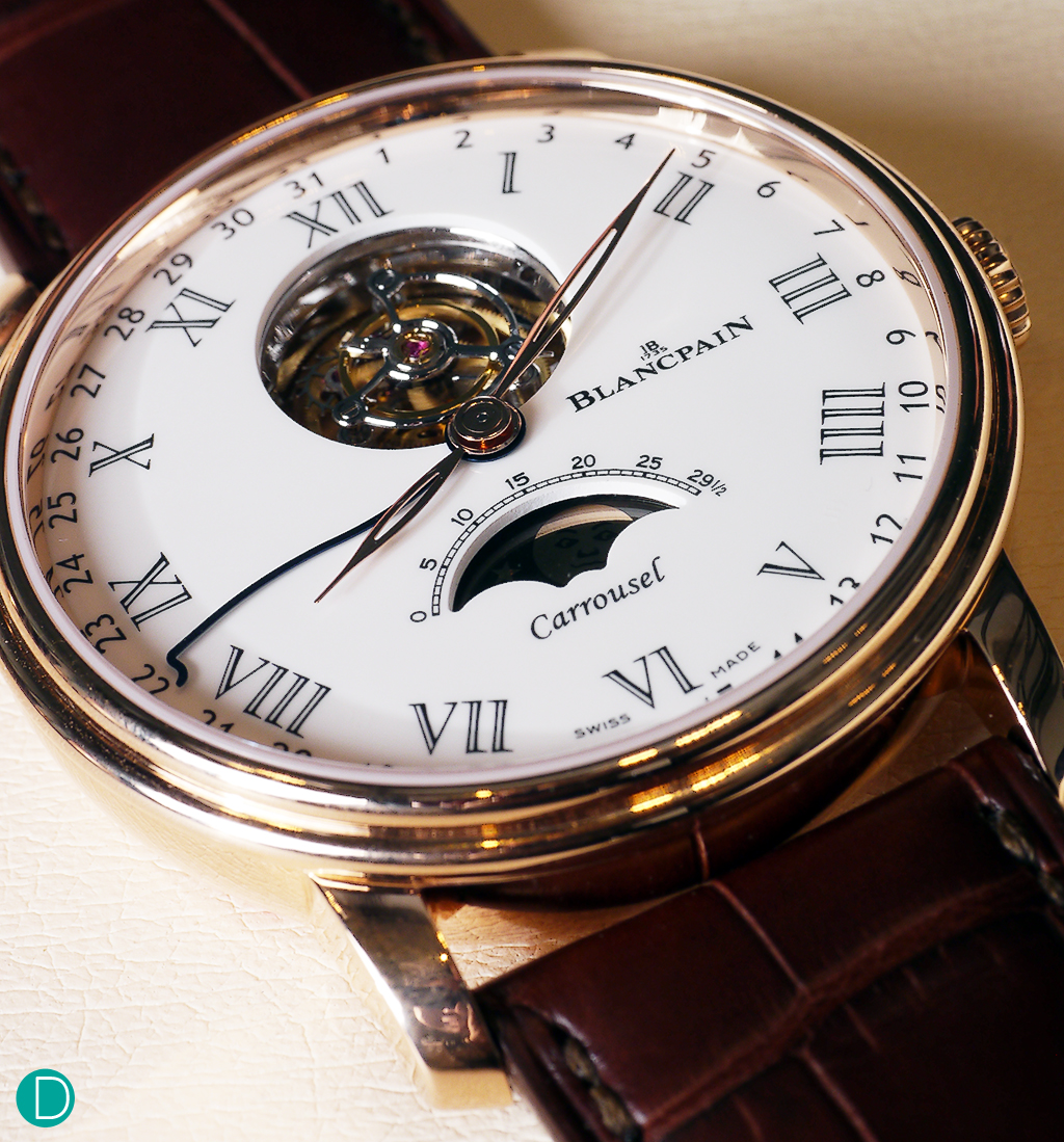 The Blancpain Villeret Carrousel Moonphase, with grand feu enamel dial.