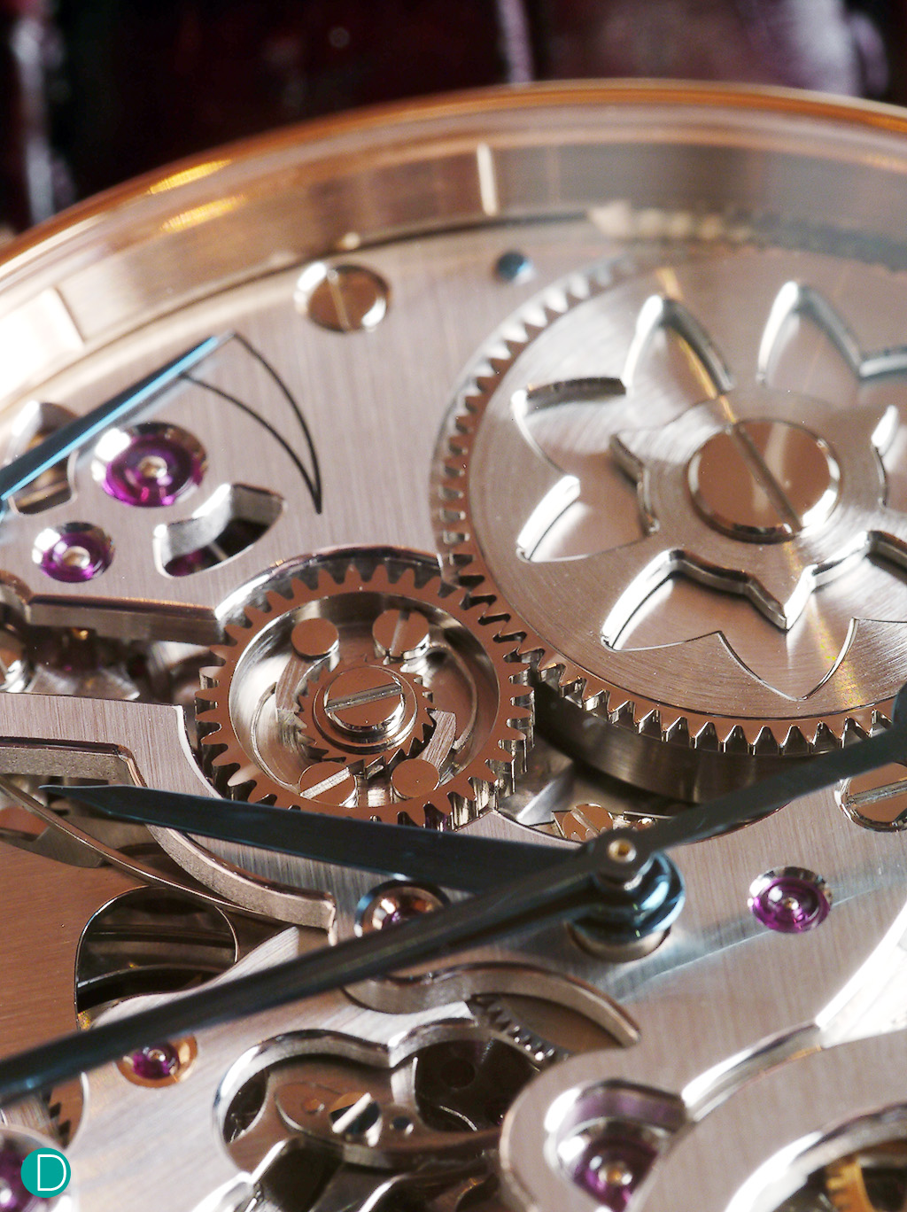 The dial side, showing the finishing and details.