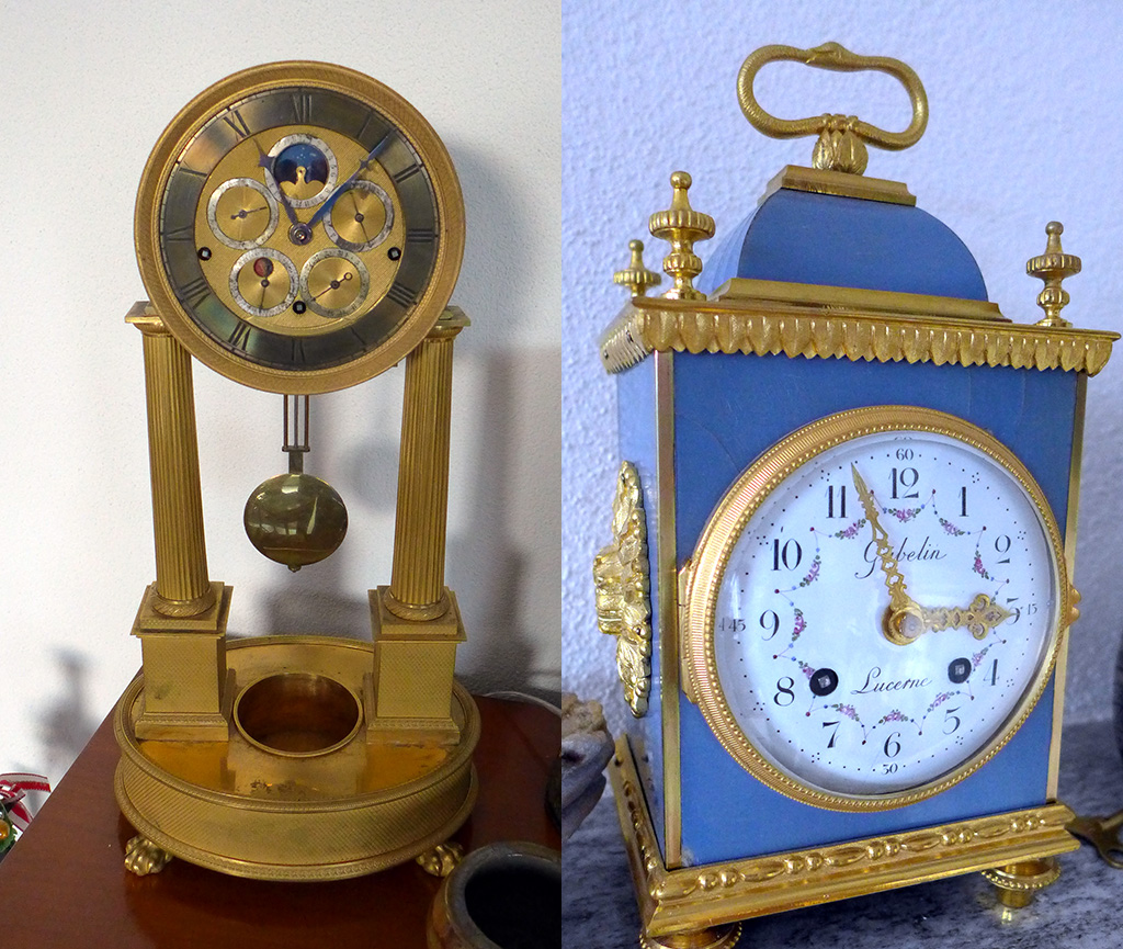 Some of the clocks that were restored by the talented Mr Baumgartner Senior.
