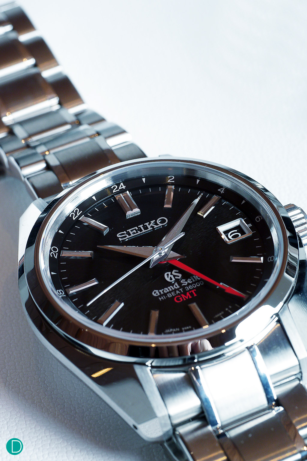 The SBGJ003, also known as the Mechanical Hi-Beat 36000 GMT with the black dial.