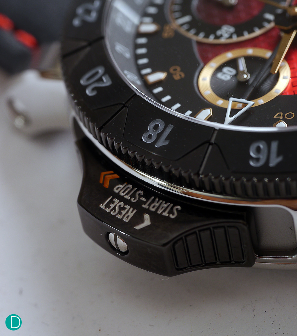 The sliding chronograph actuator. Admittedly, this is rather cool and unconventional.