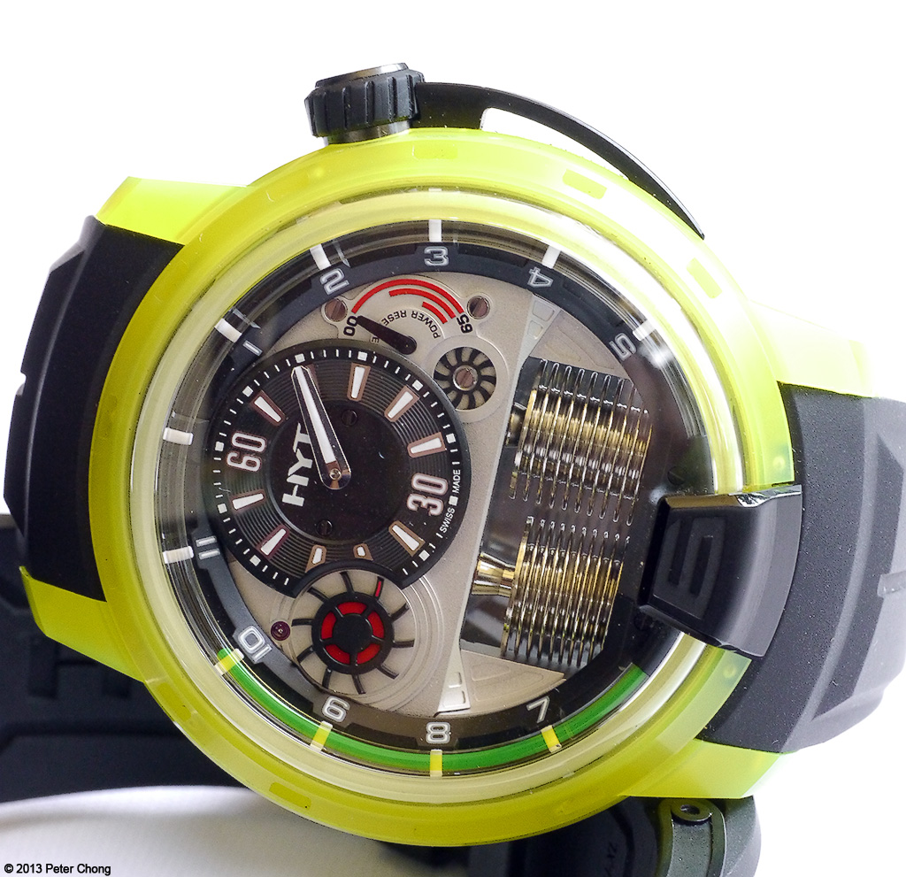 The H1 takes on many forms. This one with a luminous resin case, and green fluid. 