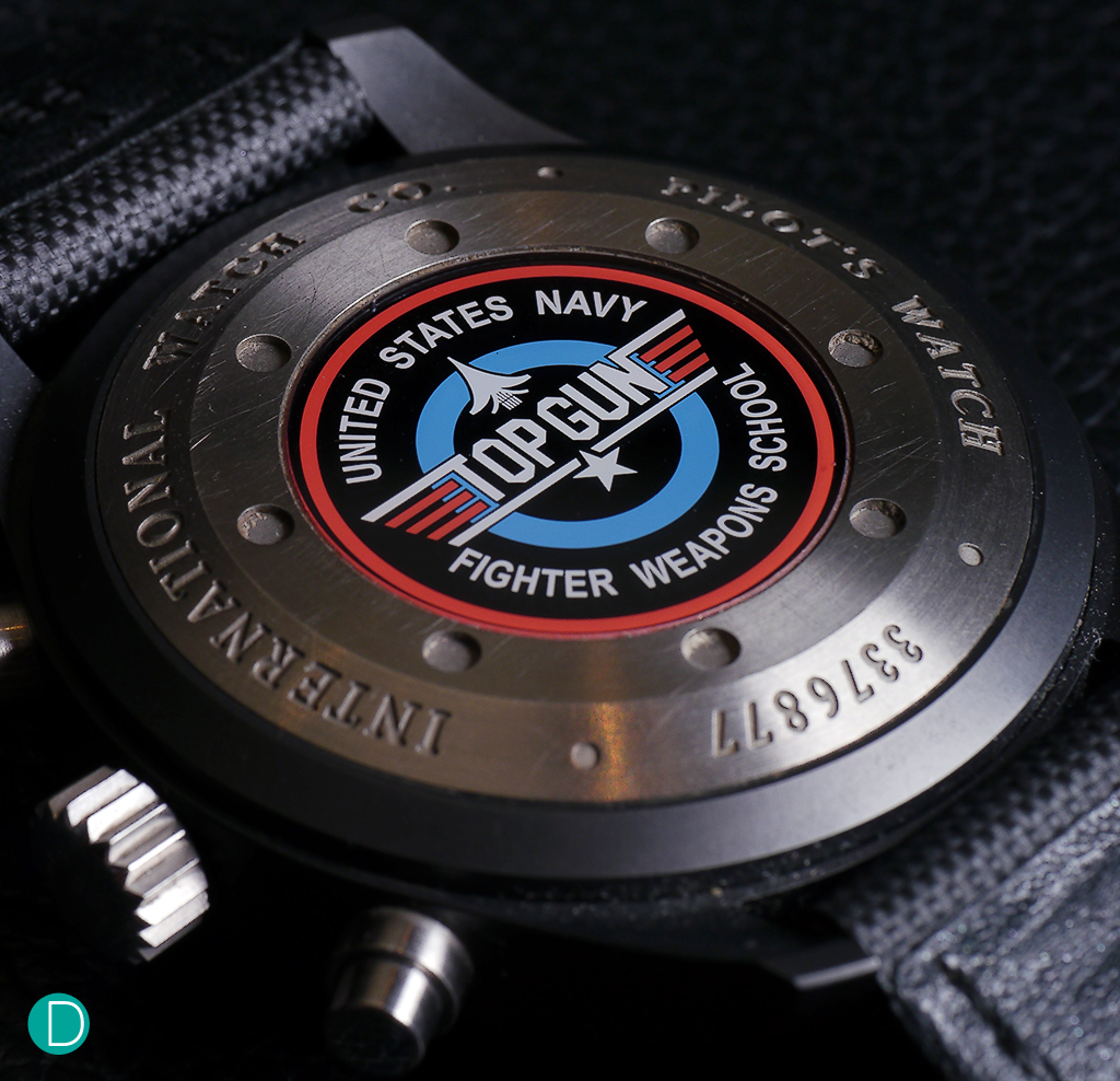The caseback of the Top Gun Pilot Chronograph. As an airman, I thought this was really nice. 