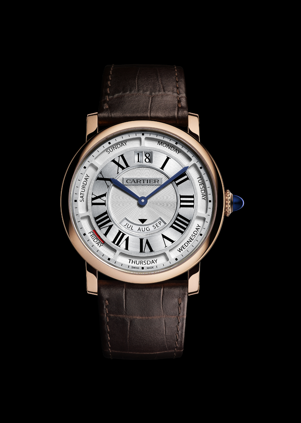 The Rotonde de Cartier Annual Calendar, this time in pink gold. 