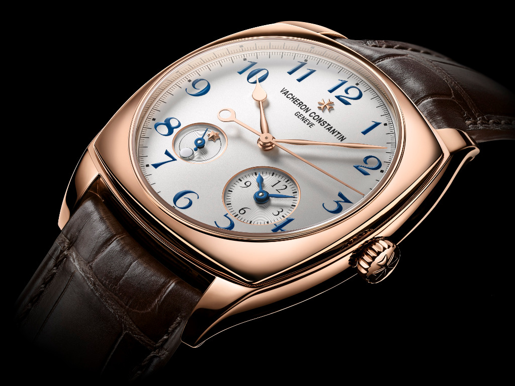 The Vacheron Constantin Harmony Dual Time, in pink gold.