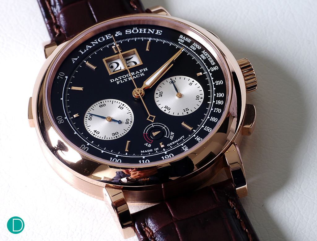 The Datograph Ab/Auf in pink gold, black dial.
