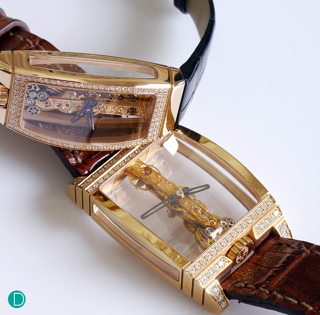 Shown here with the larger Corum Golden Bridge. 