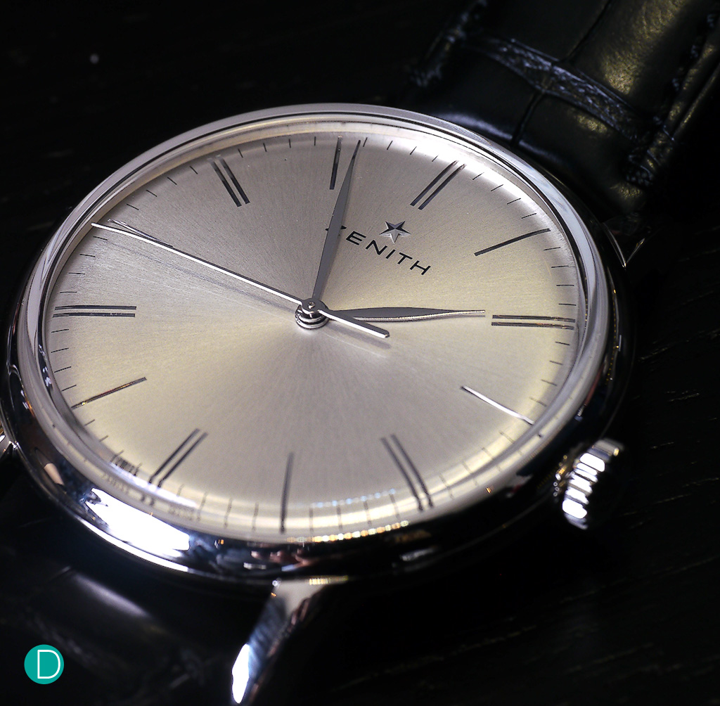 The new Zenith Elite 6150, with a smooth, slim case in stainless steel. Classic looks which promises to be everlasting.