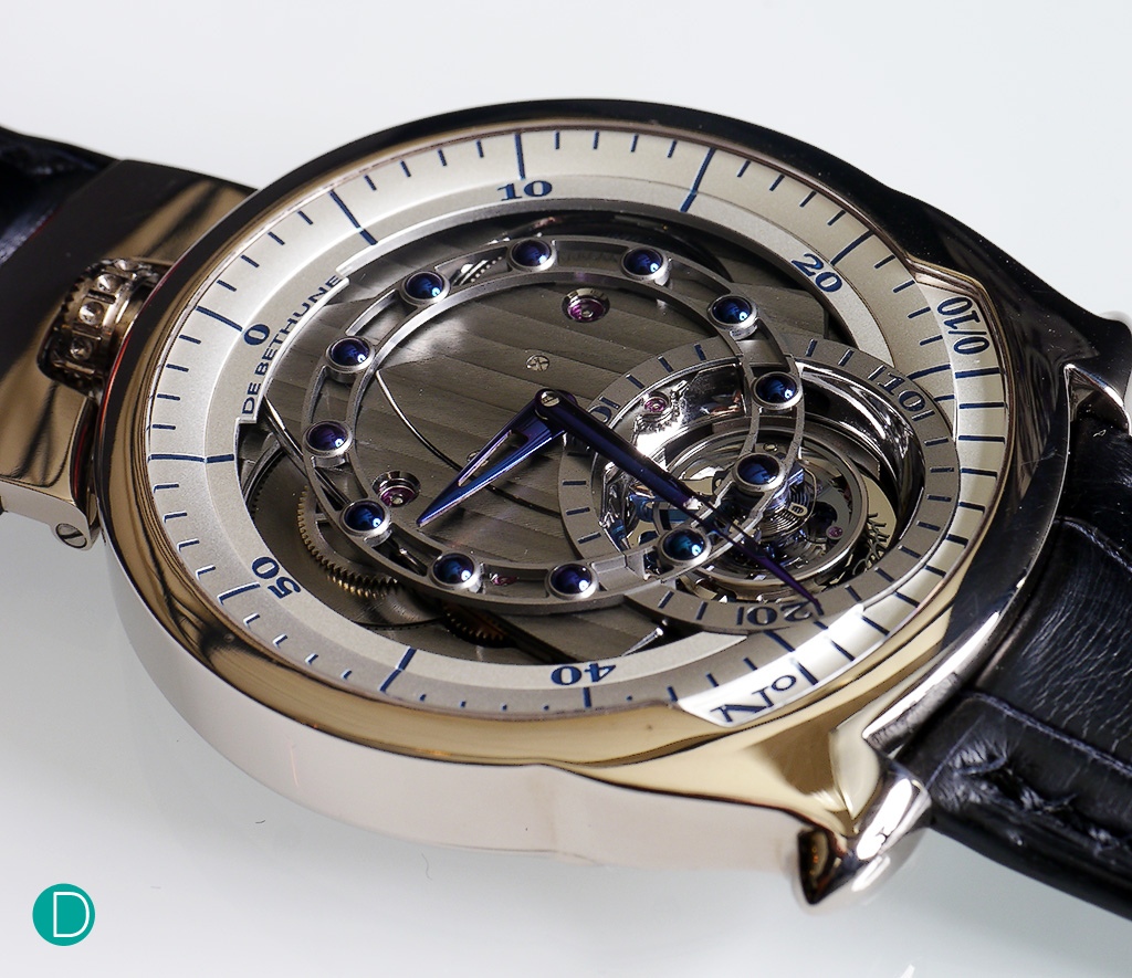 The De Bethune DBS Tourbillon. The visual design is rather arresting, a powerful statement to the attention to detail that the De Bethune team typically takes.