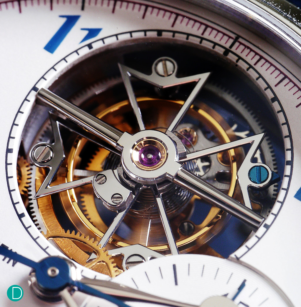 The tourbillon. Vacheron Constantin tourbillons are designed with a cage in the shape of their iconic logo.