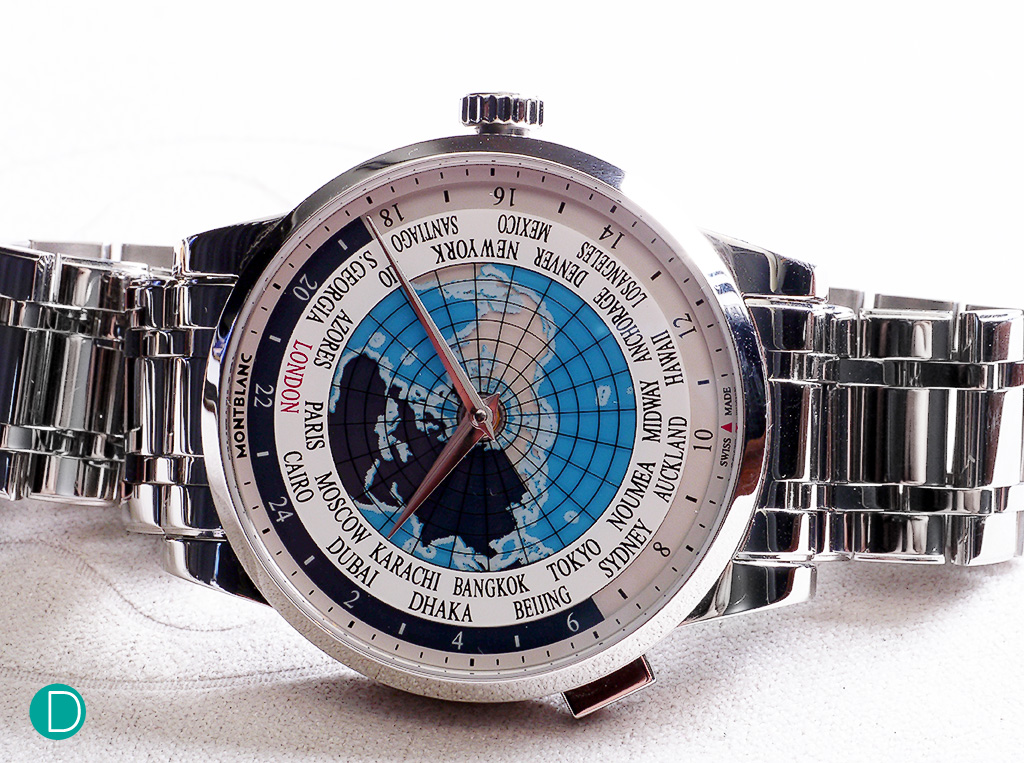 The Montblanc Heritage Spirit Orbis Terrarum. An interesting and functional timepiece for a frequent traveler. 