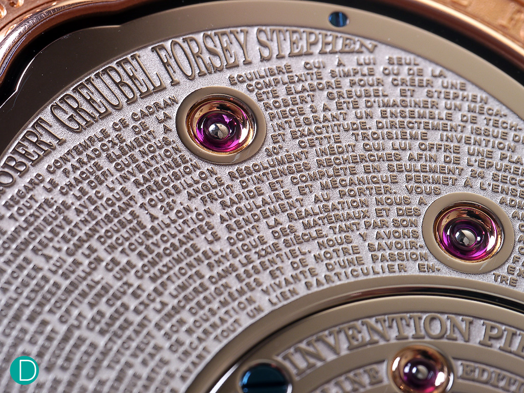 The entire Invention message is relief engraved on a crescent shaped plate. 
