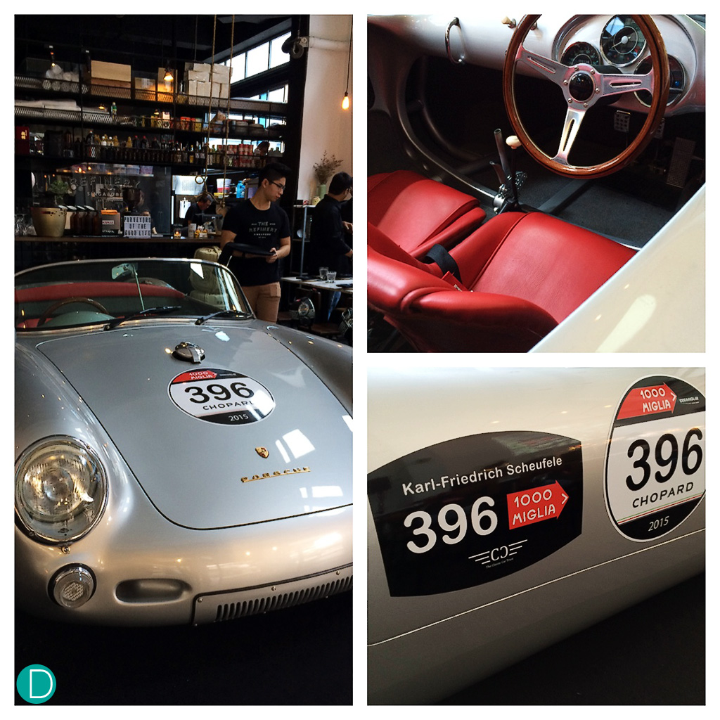 A Porsche 550 Spyder of the similar vintage to what Chopard co-President Karl-Frederich Scheufele would drive in the Mille Miglia.