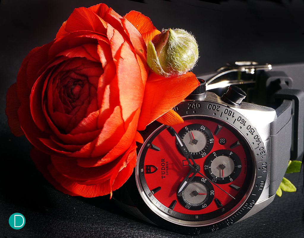 The Tudor Fastrider Chronograph, paired with a bright red dial.