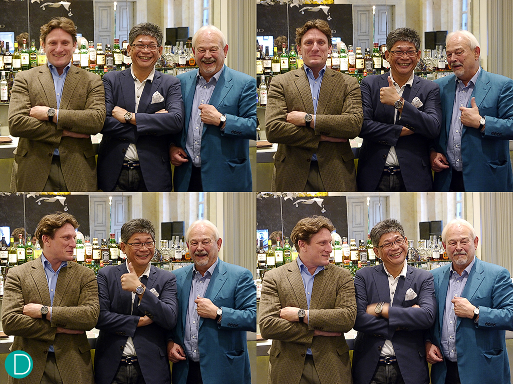 The author flanked by the watchmaking gods: Philippe Dufour and Stephen Forsey. We just could not get our act together to take a decent photograph. But the camaraderie of these old friends can be seen in the fun in their eyes, and the thrill of just being. 