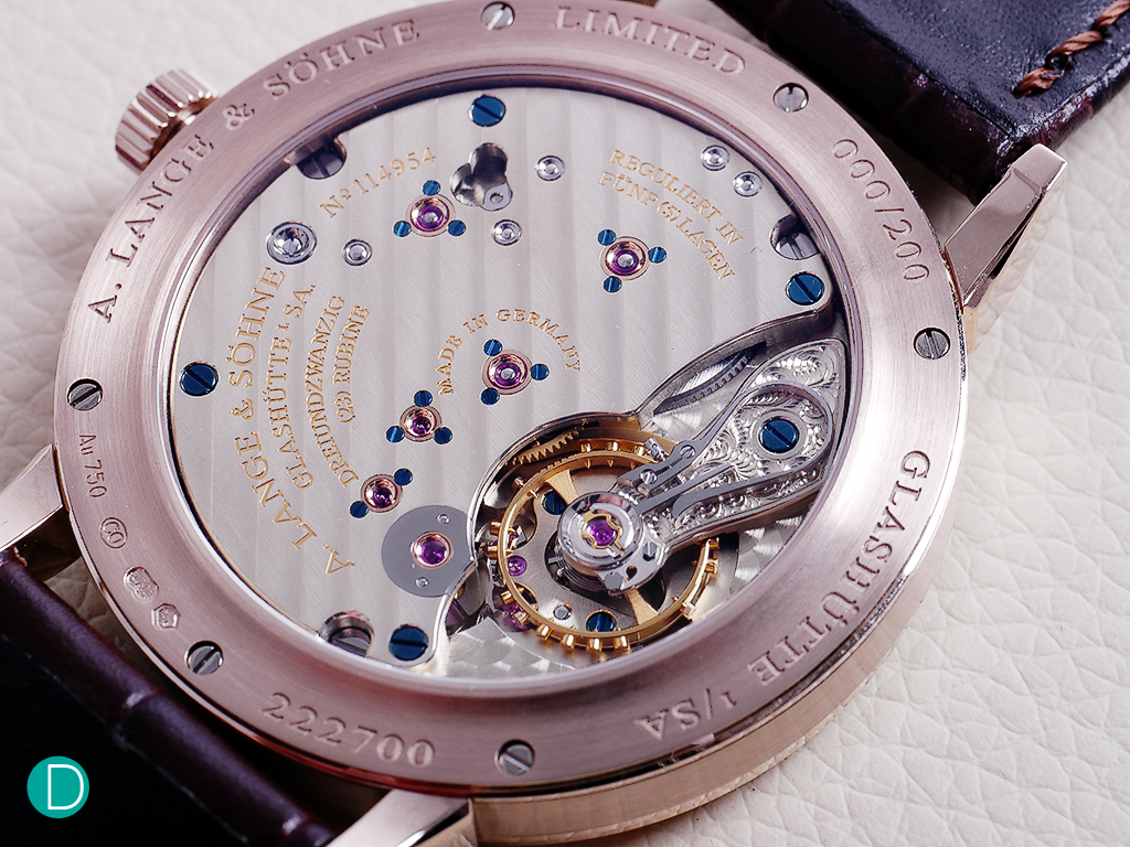 The L.051.1 movement which powers the Lange 1815.