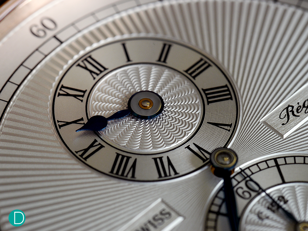 Detail of the Chronoswiss Régulateur dial. The guilloché is particularly well done, and looks amazing.