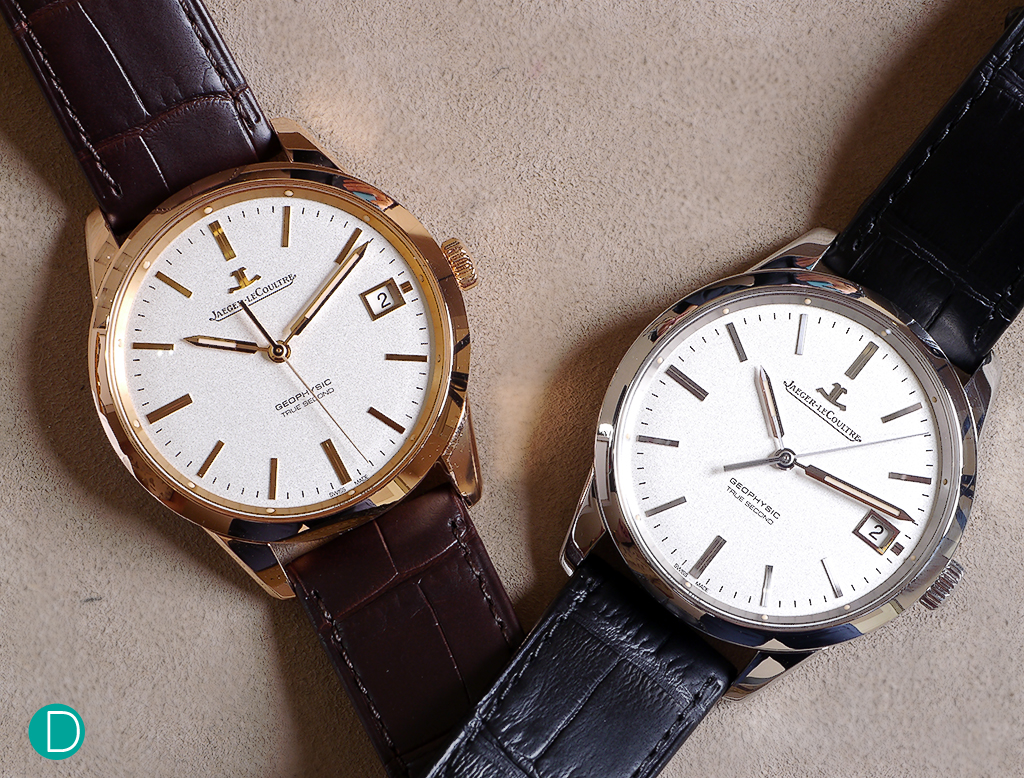 The JLC Geophysic True Seconds in rose gold and steel.