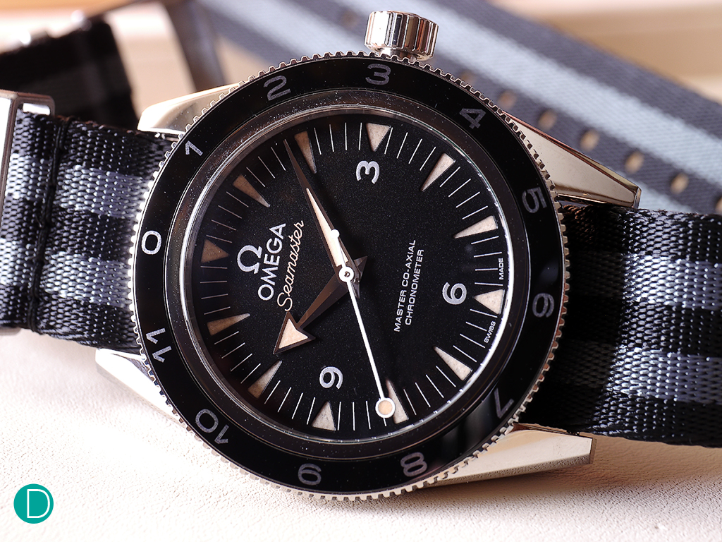 The Omega Seamaster 300 SPECTRE Limited Edition. The watch, thanks to its design cues, has got a nice vintage feel.