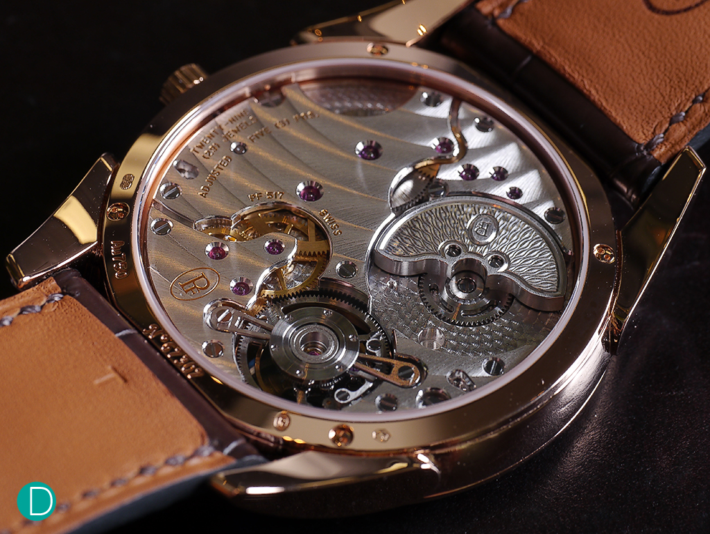 The PF 517 tourbillon movement. Based on the PF700, it features a micro-rotor and Côtes de Genève decoration.