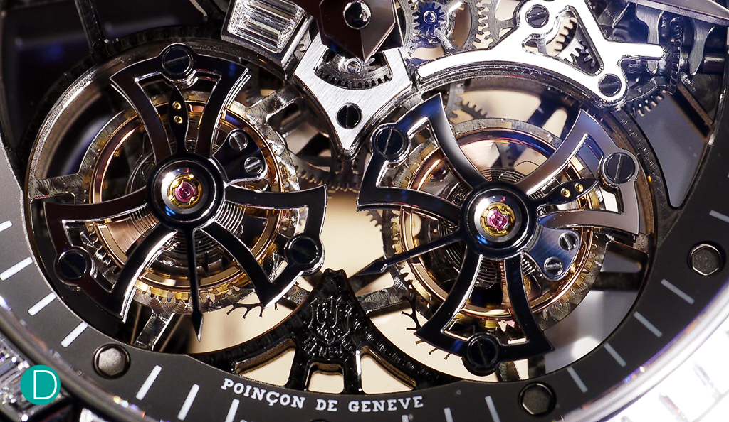 The double tourbillons. Mesmerising. And nicely finished. 