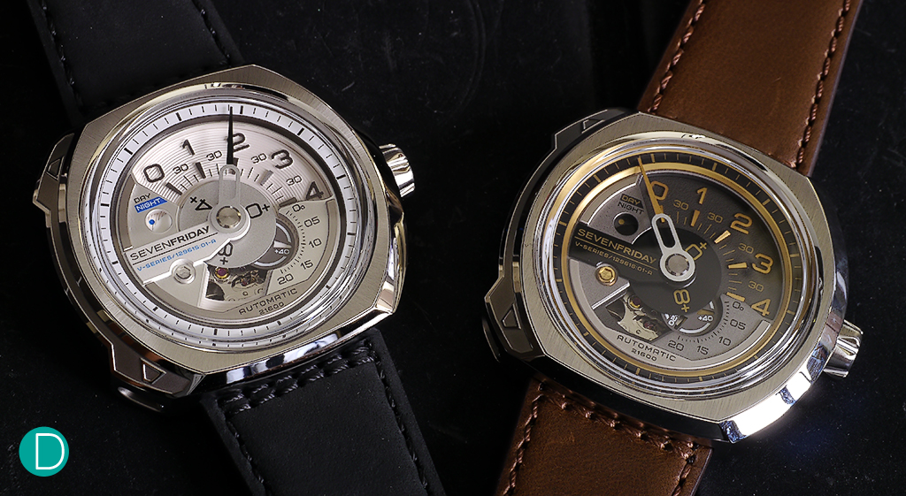 The SEVENFRIDAY V-Series, with the V1 on the left and V2 on the right. 