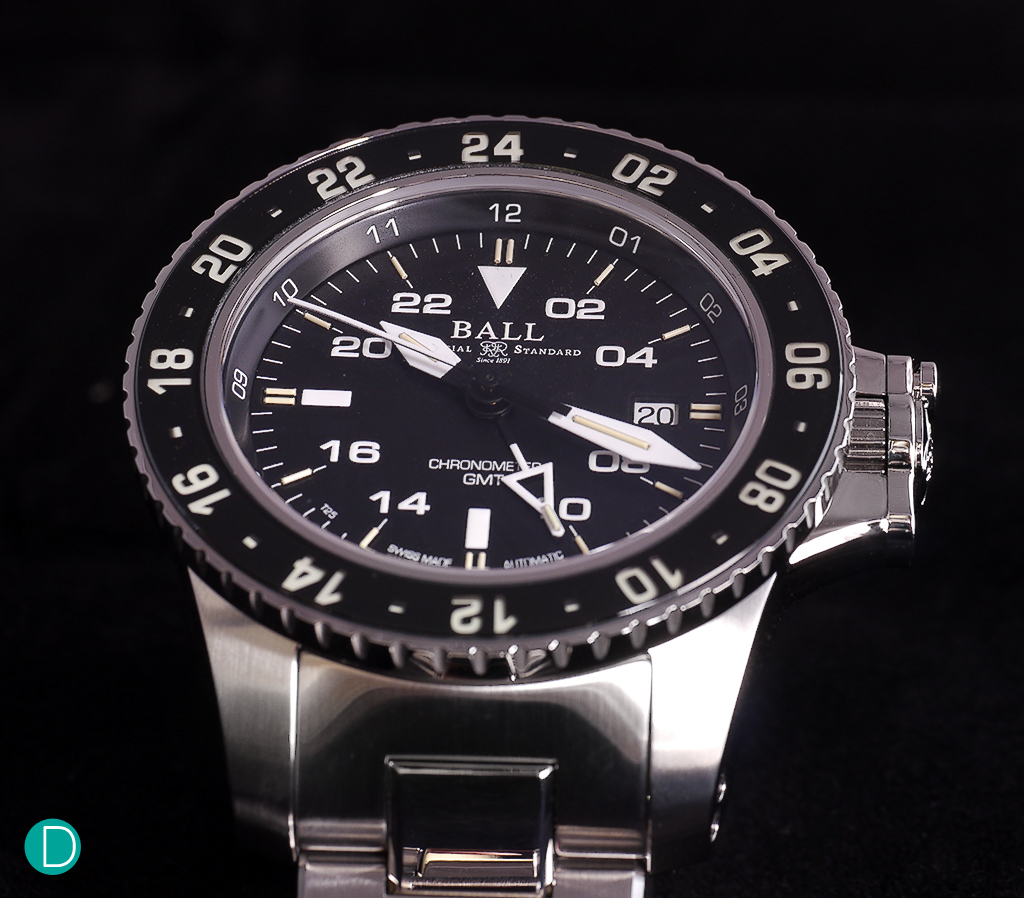 Ball Engineer Hydrocarbon AeroGMT features a COSC certified automatic movement.