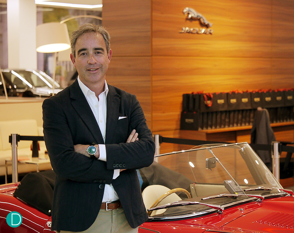 Giles English, co-founder of Bremont, with a vintage Jaguar. They are a quintessentially English brand (yes even their real surname is English) and have plans to progressively bring watchmaking home to England on an industrial scale.