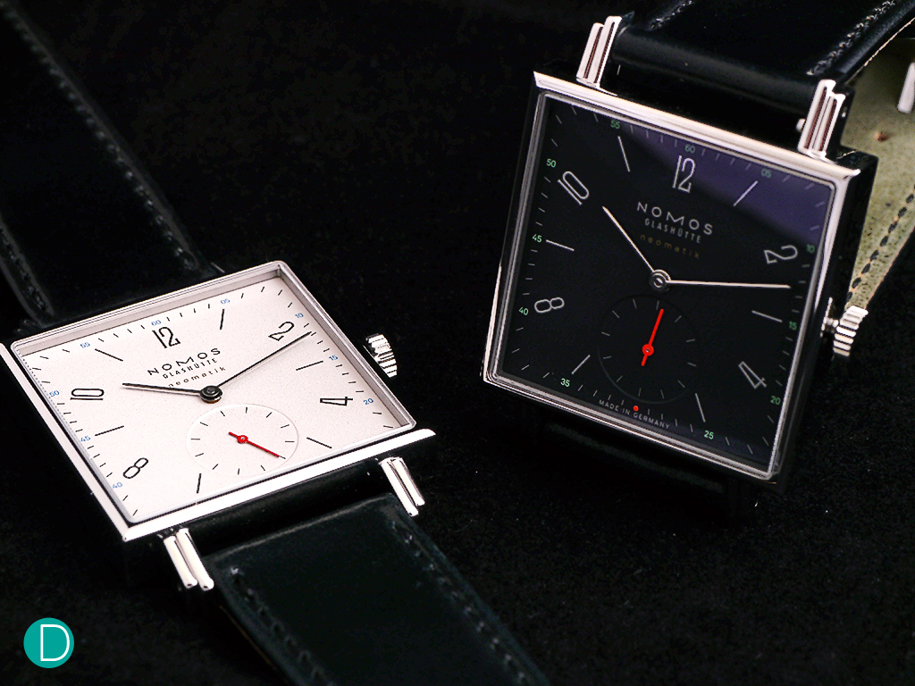The new Nomos Tetra neomatik, with two different dial variants.
