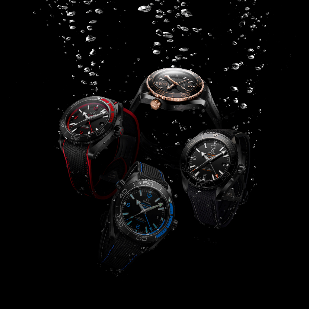 A quartet of watches for this "Deep Black" collection.