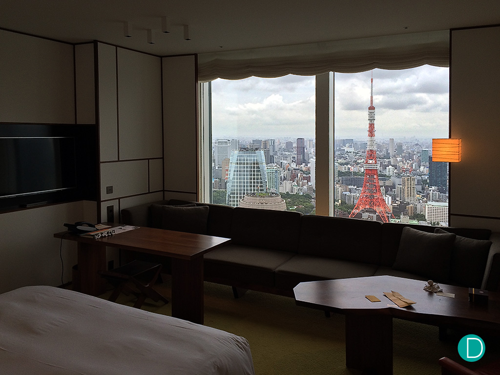 Room 4171, on level 47 had a magnificent view of Tokyo Tower which was built as a tribute to the Eiffel Tower in Paris, but trumps the Parisian tower by being taller by 3m.
