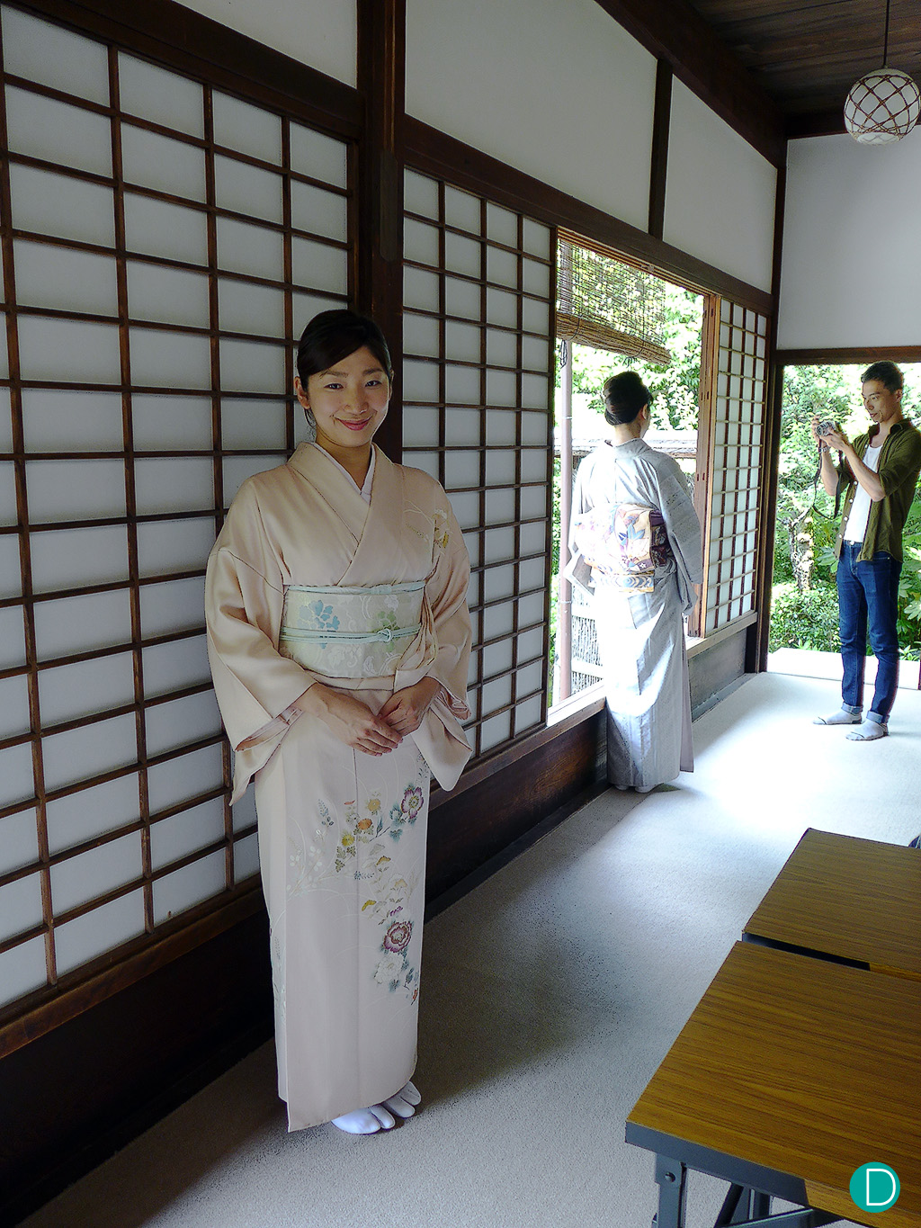 The Ikebana was held in one of the rooms at Taizo-in. The Japanese screens separating the rooms were made some 500 years ago, and still functional today. These kimono clad ladies were our tutors. The class was taught by a 4th generation Ikebana master.