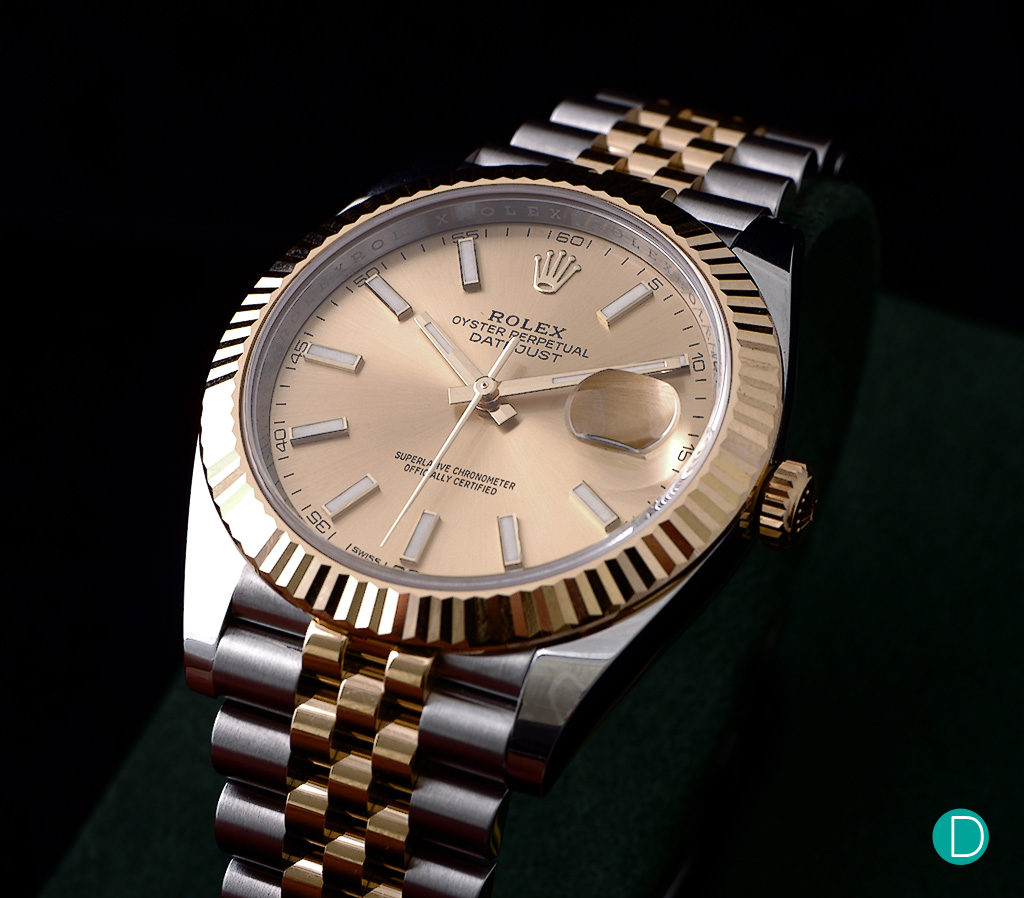 The newly released Rolex Datejust in two tone gold and steel.
