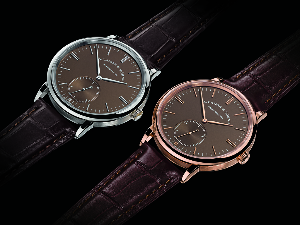 The new Saxonia comes with a gorgeous chocolate brown dial, and is available in pink gold and white gold. 