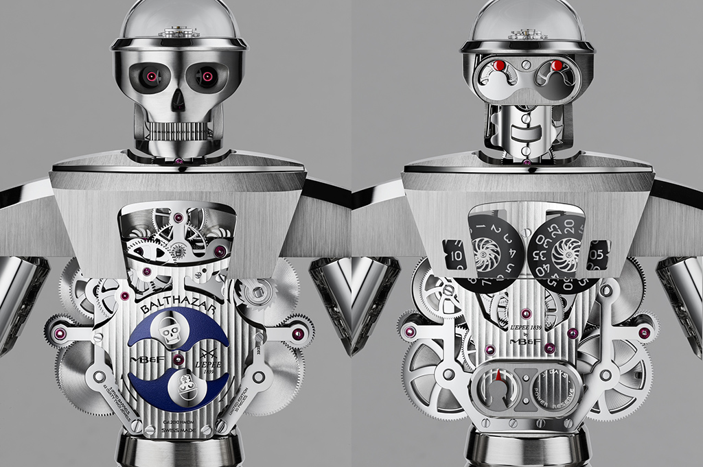 MB&F Balthazar. On the left, the Dark Side...menacing, dark, brooding. On the right the Light Side: cheerful, serene. 