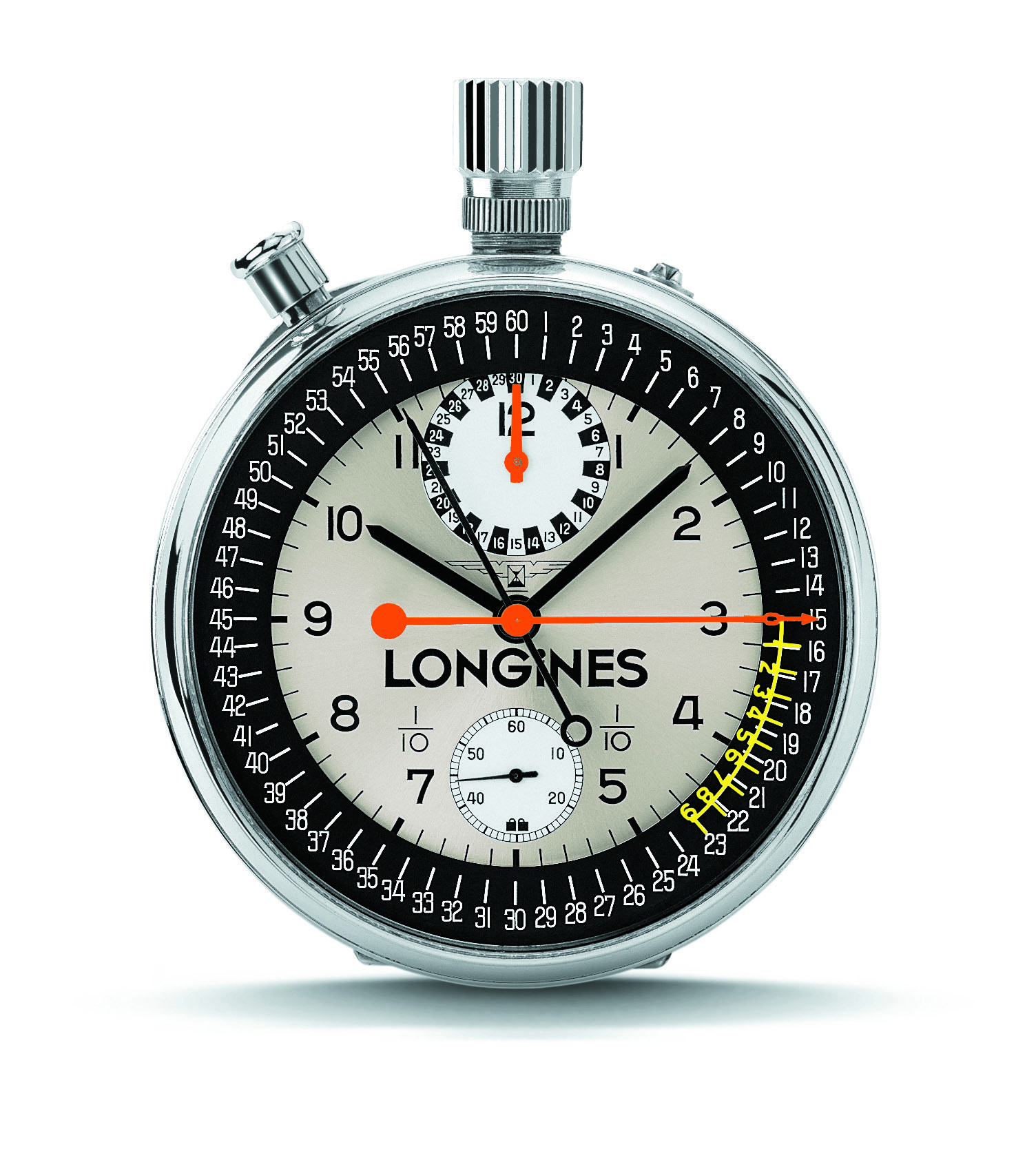 Longines ref 262 chronograph pocket watch launched in 1966. Image: Longines.