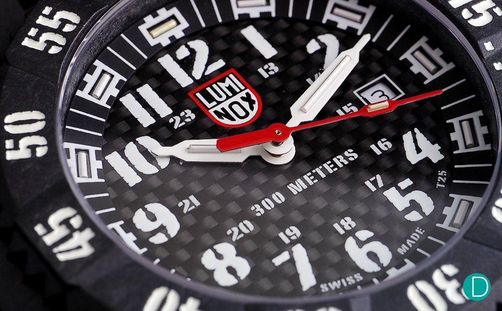 The limited edition Luminox 3802 sports a carbon fibre dial and is water resistant to 300 metres.