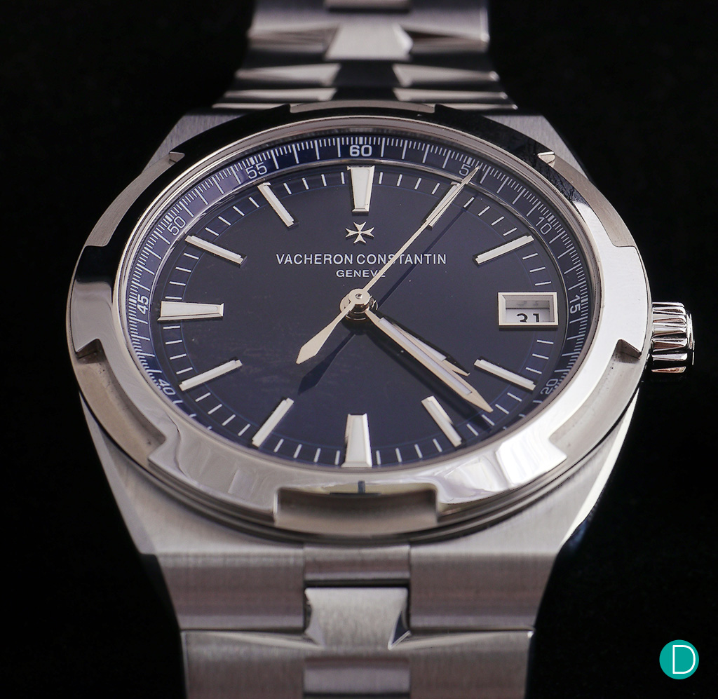 VC Overseas in the lacquered blue dial.