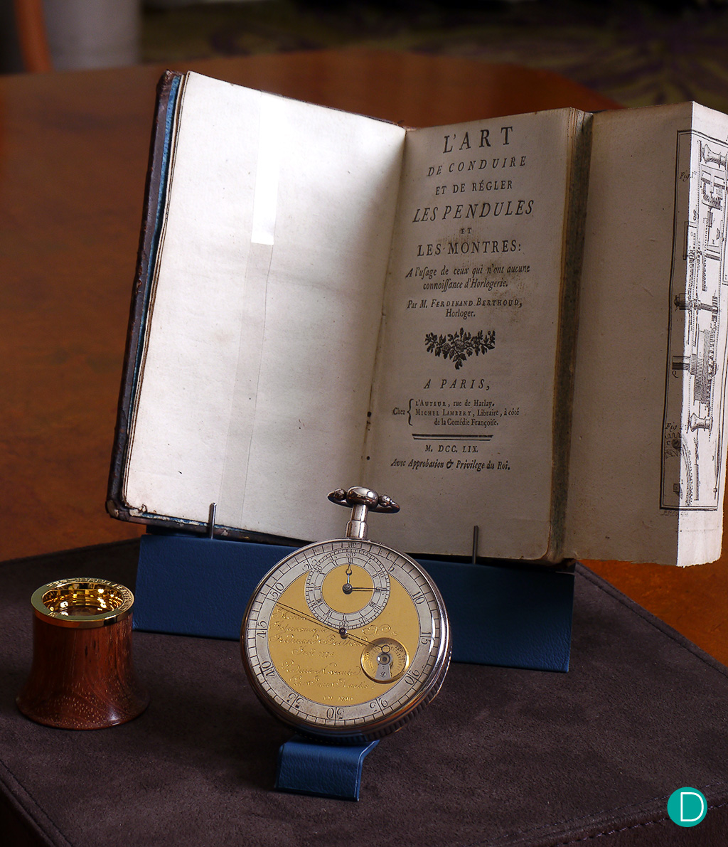 An early F. Berthoud pocket watch and book.