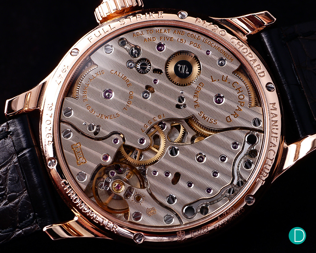The LUC movement. All the <em>haute horlogerie</em> elements are there in spades. Magnificent design, beautiful finishing.