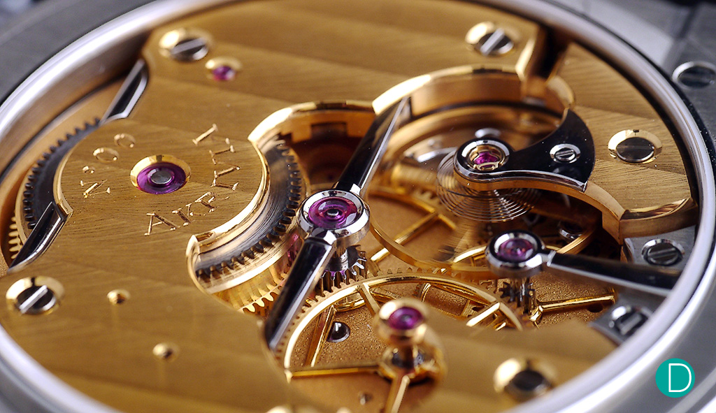 The AK-06 movement features the use of various intricate techniques to attain the high level of finishing we see on the movement.