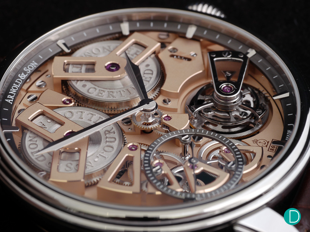 Arnold & Son Tourbillon Chronometer No. 36 in steel with multilayered dial view