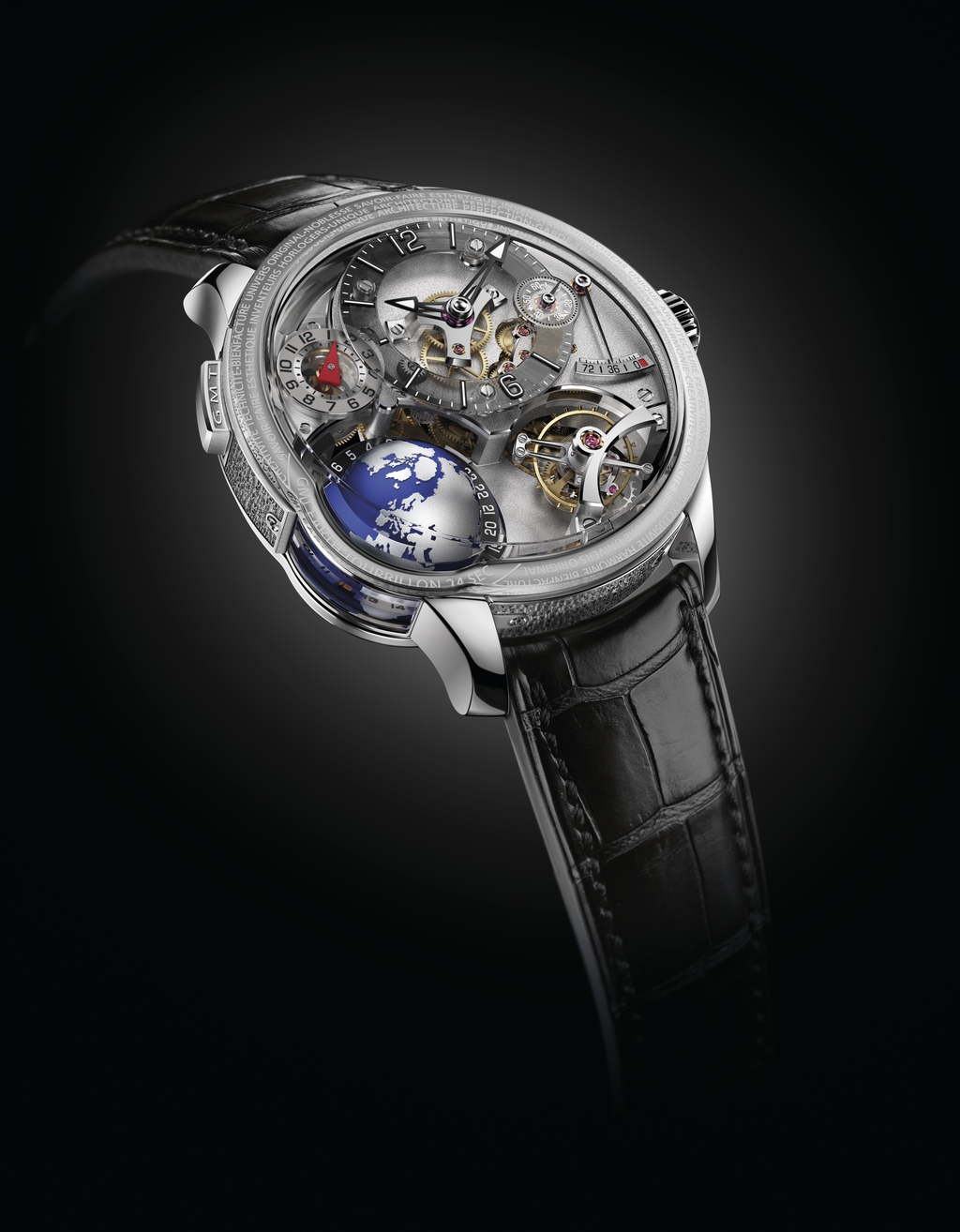 Greubel Forsey Timepieces: GMT Earth oblique view