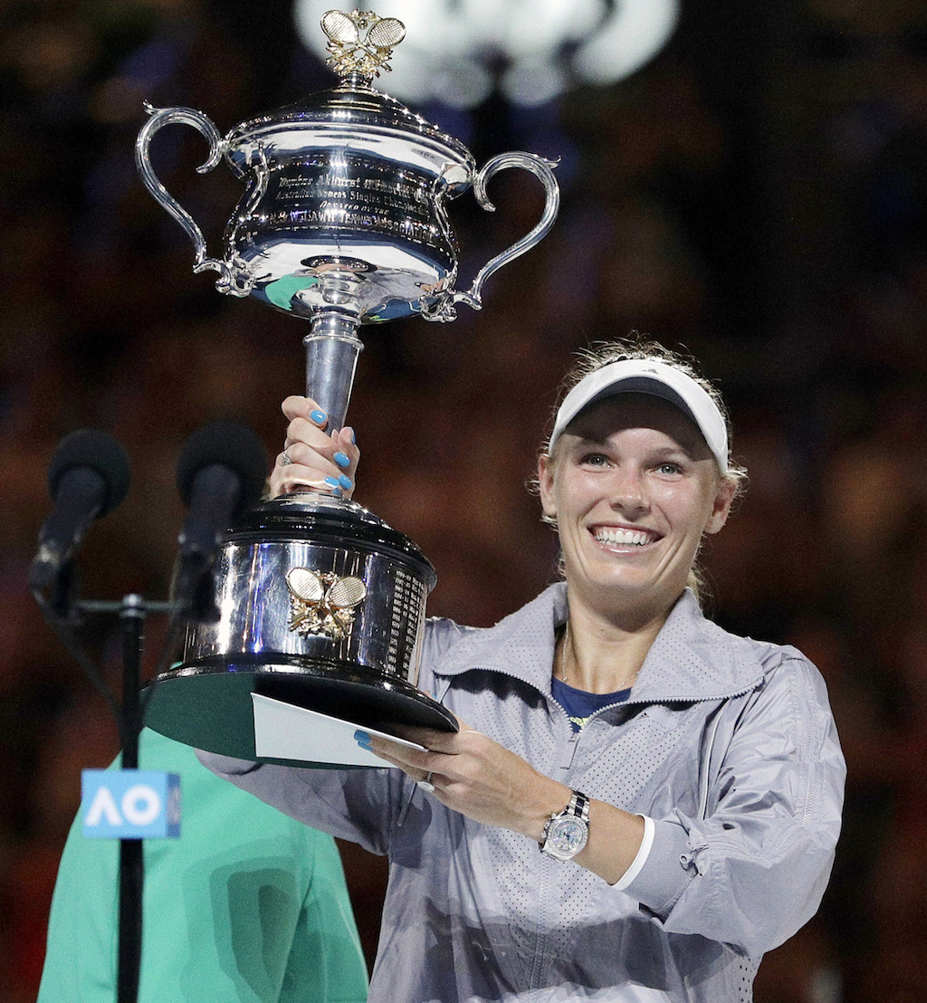 Spot the Caroline Wozniacki wins 2018 Australian Open, lifts trophy with a Rolex Daytona -