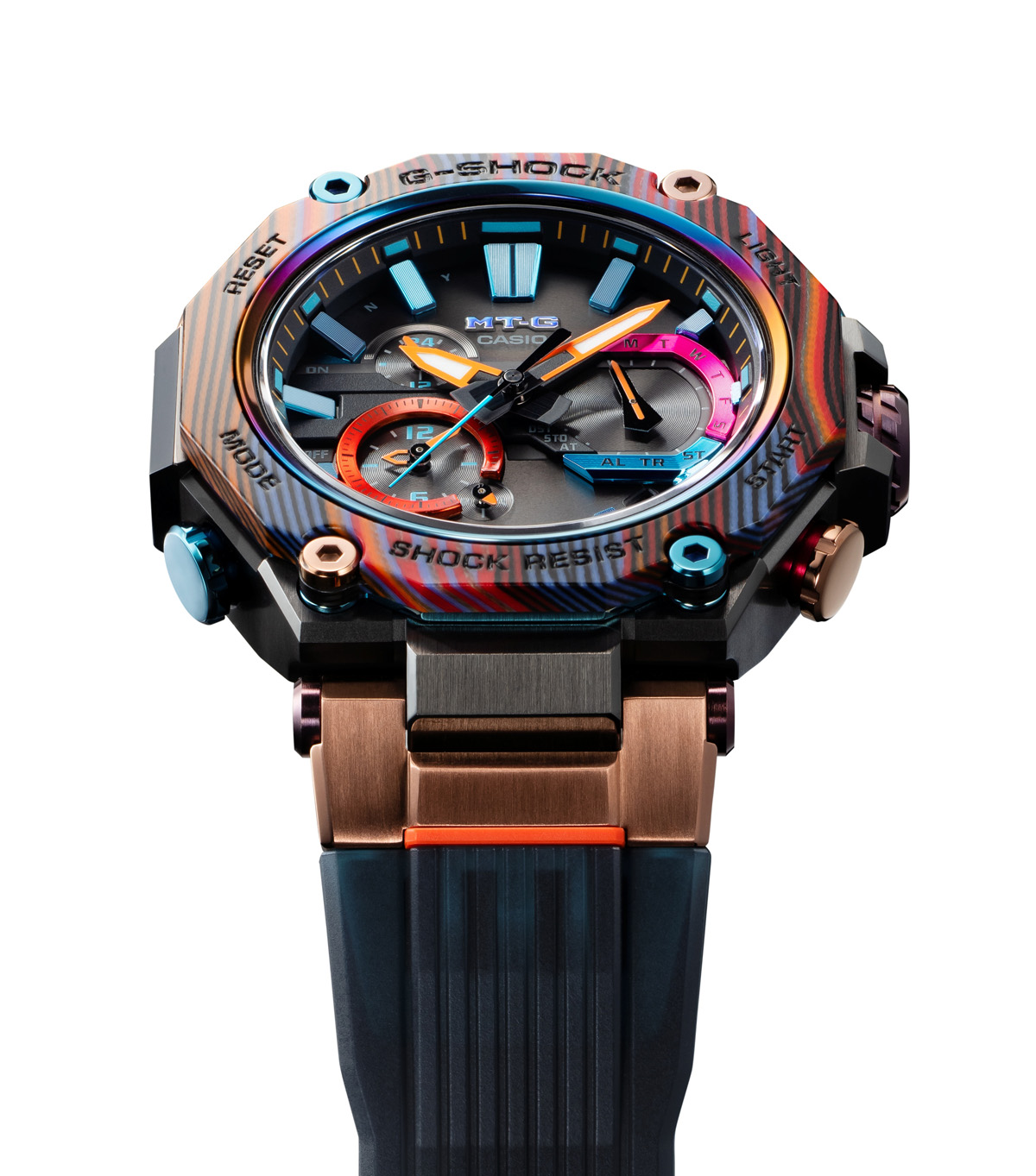 New: Casio MTG-B2000XMG with Multilayer, Multicolor Carbon Bezel -